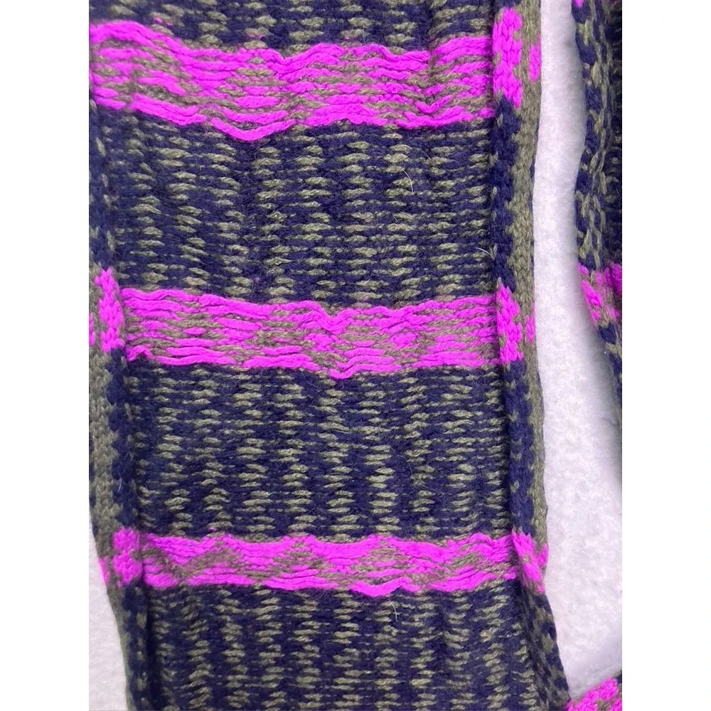 J.Crew‎ Knit Scarf Womens OS Purple Fair Isle Lambs Wool Cashmere Winter
